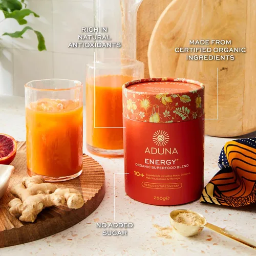 Miniatura 4 de Aduna Mezcla de superalimentos de energía orgánica Mezcla 100% natural para agitar con más de 10 superalimentos para energía natural