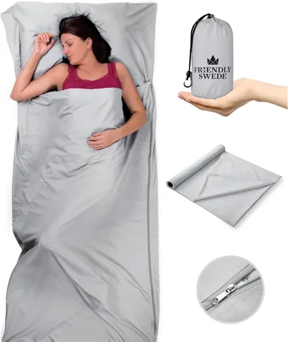 Miniatura 10 de The Friendly Swede Sleeping Bag Liner - Cold Weather Microfiber or Ultralight Polyester Adult Sleep Sack in 3 Sizes- for Hotel and Camping Sheets