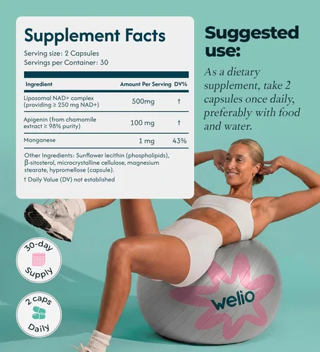 Miniatura 9 de Suplemento liposomal NAD 601mg NAD+ de alta pureza probado por terceros Anti-envejecimiento y salud celular Alternativa de suplemento NMN