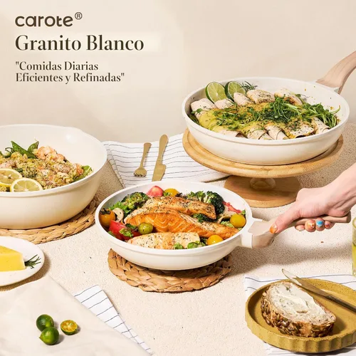 Miniatura 8 de CAROTE Juego de ollas y sartenes, juegos de utensilios de cocina antiadherentes, 21 piezas de utensilios de cocina de inducción, juego de cocina