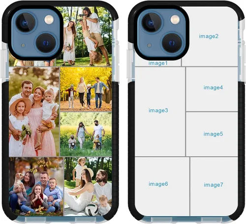 Miniatura 12 de Funda de teléfono personalizada para iPhone 13 Mini, funda personalizada de fotos de collage de múltiples imágenes, resistente a los arañazos, a