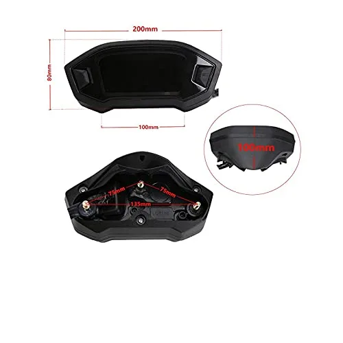 Miniatura 6 de ELING Velocímetro universal para motocicleta, tacómetro de nivel de combustible, medidor de odómetro digital LCD para 2 y 4 tipos de cilindros
