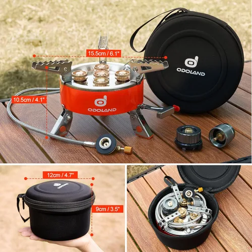 Miniatura 6 de Odoland Estufa de camping portátil de 9000 W Estufa de campamento ligera Estufa plegable para mochileros con caja de EVA para acampar al aire libre
