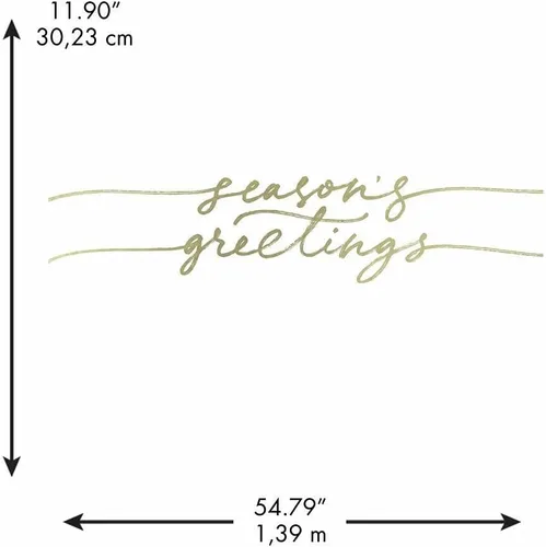Miniatura 6 de RoomMates RMK4837GM Season's Greetings - Calcomanías de pared metálicas doradas