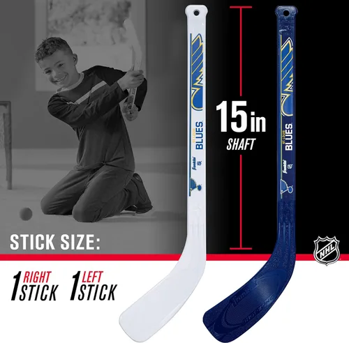Miniatura 5 de Franklin Sports NHL - Juego de mini hockey para niños, portería de hockey sobre rodilla, pelota + 2 palos, juego de juguetes para interiores