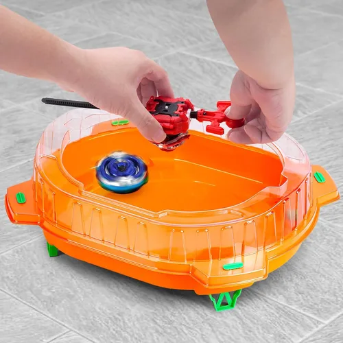 Miniatura 2 de COCOFOX Juego de Juguetes Battling Top Burst, 6 Battling Tops, 2 Lanzadores y 1 Estadio, Juguetes para Niños y Niñas de 6 Años en Adelante (Naranja)