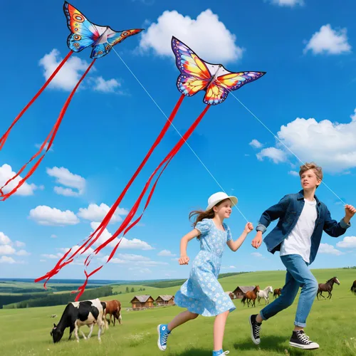 Miniatura 3 de Xida Butterfly Kite for Kids & Adults Easy to Fly, Ages 4-8 8-12, Large Kite with 300ft Handle, Perfect for Beach Trips