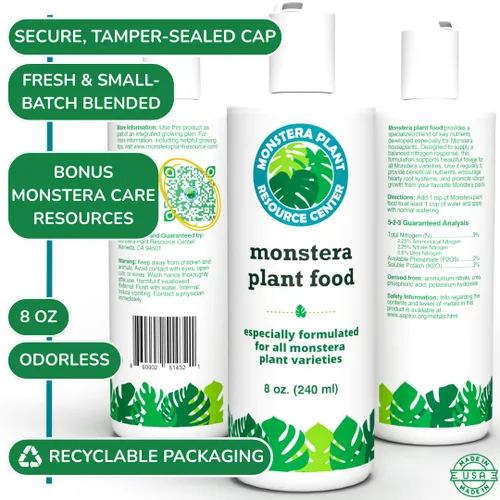 Miniatura 9 de Monstera Plant Food - Fertilizante líquido rico en nutrientes de primera calidad (5-2-3 NPK) para Monstera Deliciosa y otras plantas tropicales