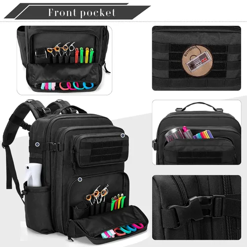 Miniatura 4 de BAFASO Estuche de peluquería, bolsa de peluquería para herramientas de peluquería (solo bolsa), color negro
