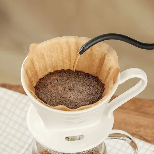 Miniatura 8 de Filtros de café festoneados, papel desechable por goteo, sin blanquear, filtro para gotero de café, 100 unidades, U101 sin blanquear