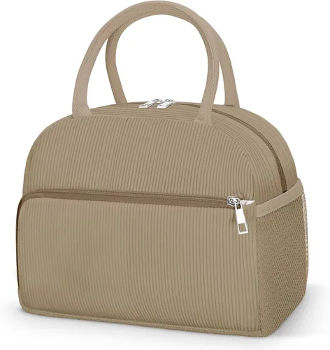 Miniatura 12 de Coobiiya Lonchera térmica de 12 litros para mujeres y hombres, lonchera de pana reutilizable, lonchera de gran capacidad con forro resistente a fugas