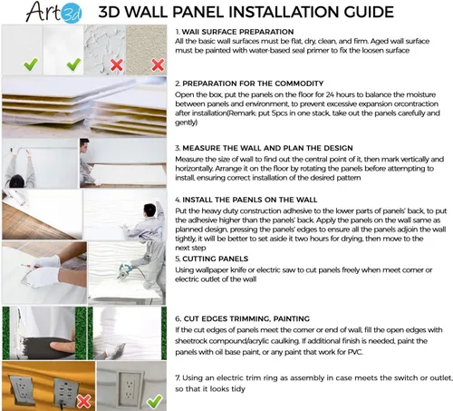 Miniatura 7 de Art3d Panel de pared 3D negro mate PVC, diseño de flor cubre hasta 32 pies cuadrados , para decoración de paredes interiores, sala de estar