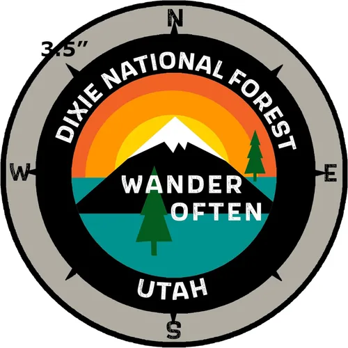 Dixie National Forest Utah - Wander Often - 3.5" Ventana coche camión calcomanía calcomanía vacaciones recuerdo viaje aventura tema novedad Gris