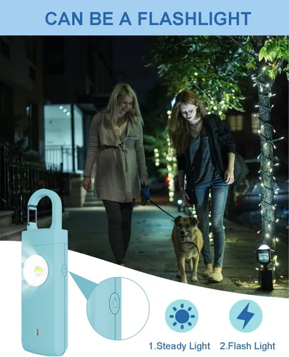 Miniatura 4 de Alarma de seguridad personal recargable para mujeres, sonido de sirena fuerte, luz LED estroboscópica SOS, carga USB, llavero de alarma personal Agua