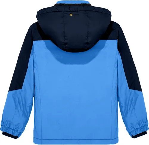 Miniatura 2 de GEMYSE Chaqueta de esquí impermeable para niño con capucha de forro polar resistente al viento, Nieve