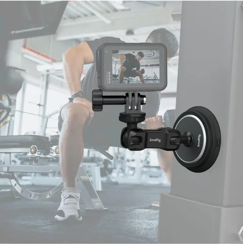Miniatura 2 de SMALLRIG Soporte magnético para GoPro Hero 13/12/11, potente cámara de montaje exterior con cabeza de bola de rotación de 360°, brazo mágico