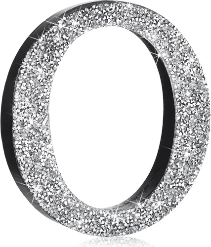 Miniatura 29 de Qunclay Letras brillantes de cristal plateado de 5.7 pulgadas, decoración de diamantes triturados, letra de madera con purpurina con tornillo
