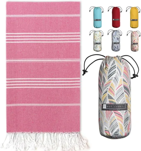 Miniatura 39 de BAY LAUREL Toalla de playa turca con bolsa de viaje, 39 x 71 pulgadas, de secado rápido, sin arena, ligera, grande, toallas de gran