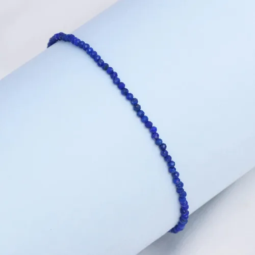 Miniatura 6 de Gempires - Tobillera ligera hecha a mano con cuentas, diseño clásico, hipoalergénica, chapada en plata de 11 pulgadas, regalo único para uso diario