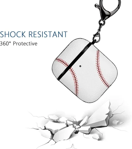 Miniatura 4 de Funda para Airpods Pro, diseño de béisbol, a prueba de golpes, para auriculares, Airpods Pro, con llavero frontal LED visible