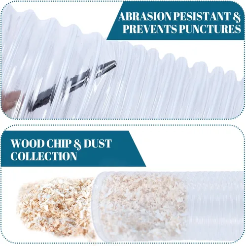 Miniatura 4 de Yaocom Manguera de recolección de polvo de PVC de 6 pulgadas y 30 pies con abrazaderas de acero inoxidable, flexible y transparente al vacío