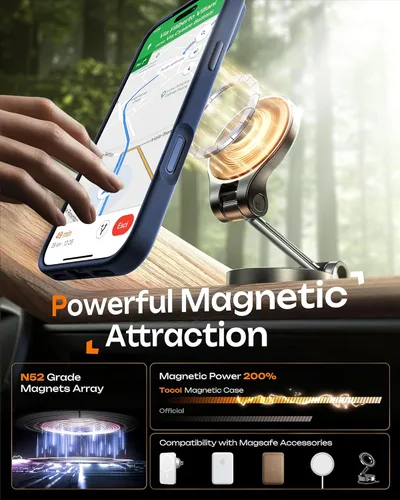 Miniatura 119 de TOCOL Funda para iPhone 11, compatible con Magsafe, protección completa de cámara, imanes integrados, protección contra caídas, funda translúcida