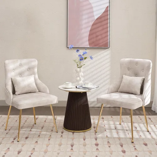 Miniatura 11 de Silla de tocador de terciopelo, silla de comedor tapizada para dormitorio, comedor, sala de maquillaje, silla moderna para sala de estar con patas