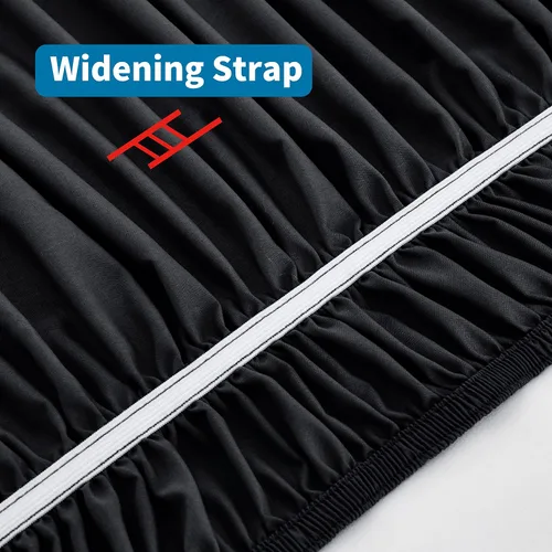 Miniatura 6 de Entisn Falda de cama ajustable negra para cama Twin y Twin XL - con caída entallada de 14 pulgadas, faldas de cama envolventes con cinturón elástico