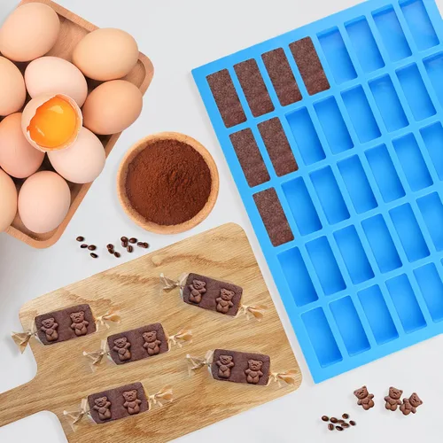 Miniatura 5 de 2 paquetes de 40 cavidades estrechos moldes rectangulares de chocolate/moldes de caramelo de silicona/para moldes de dulce de azúcar, trufas