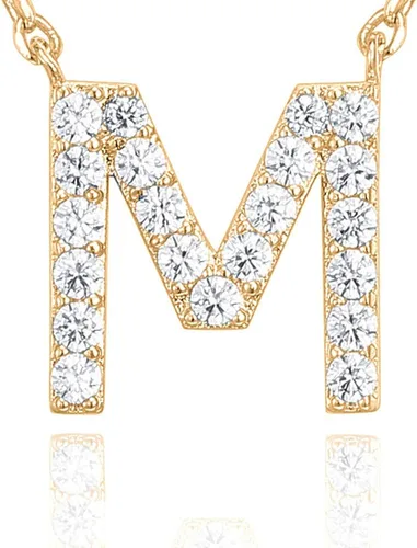 Miniatura 29 de PAVOI 14K White Gold Plated Cubic Zirconia Initial Necklace Letter Dainty Necklaces for Women