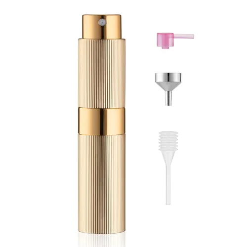 Miniatura 13 de LISAPACK Botella atomizadora de perfume de 0.3 fl oz, 1 pulverizador de colonia de viaje recargable, mini dispensador de perfume portátil vacío Rosa