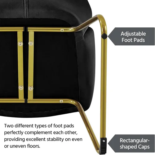 Miniatura 6 de Yaheetech Silla de terciopelo para sala de estar, sillón en forma de flor con patas doradas, silla lateral tapizada para tocador, sala de estar