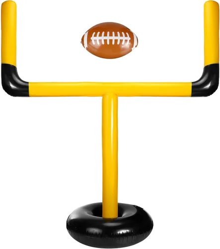 Zhanmai Inflatable Jumbo Football Set Inflatable Football Goal Post with Beach Ball Target Goal Post Ball or Outdoor Sport Summer Beach Pool Party