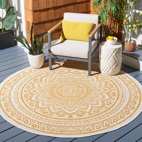 Miniatura 77 de SAFAVIEH Alfombra lavable para exteriores, colección Courtyard - Pasillo de 2.3 x 8 pies, color beige claro y marrón claro, no desprende pelusa