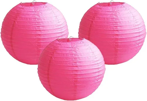Miniatura 27 de Paquete de 3 linternas redondas de papel para decoración de boda y fiesta de cumpleaños (azul bebé, 4 pulgadas/3.9 in)
