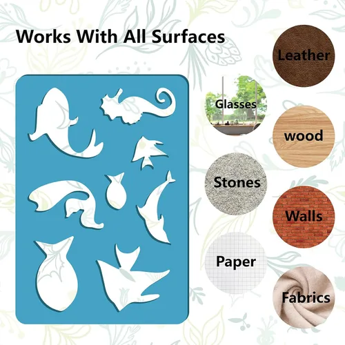 Miniatura 5 de GORGECRAFT Plantilla de 2 estilos para hacer aretes, plantilla de animales marinos, criaturas oceánicas, plantillas de formas de joyería, plantillas