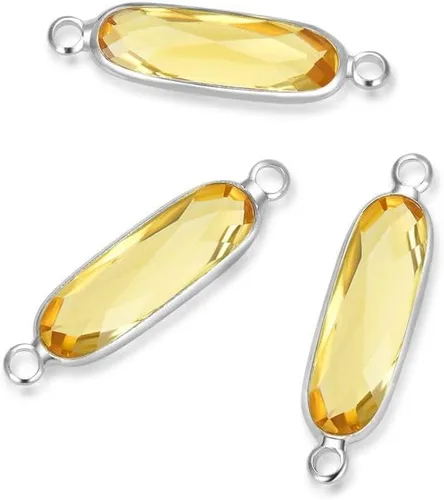 Miniatura 18 de CCP9-G2 - Conector de piedra natal púrpura amatista de febrero de grado A de Adabele de 0.827 in, barra rectangular chapada en oro amarillo de 18