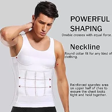 Miniatura 2 de Shaperluv Male Shaper Tank, Camiseta de compresión de ginecomastia en el pecho, camiseta de compresión gorda para hombre