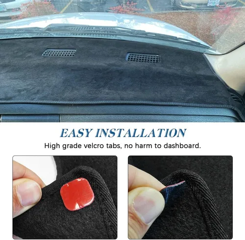 Miniatura 5 de Cubierta Negra para Tablero Alfombrilla Compatible con 2002-2005 Dodge Ram 1500, 2003-2005 2500/3500 (Ram 02-05)