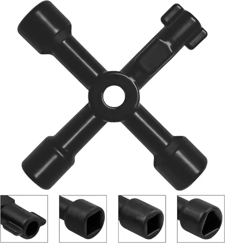 Miniatura 5 de YOUMI Herramientas marinas multifuncionales Llave de control universal Gabinete Llave dinamométrica Llave cruzada Llave de puerta de tren (negro)