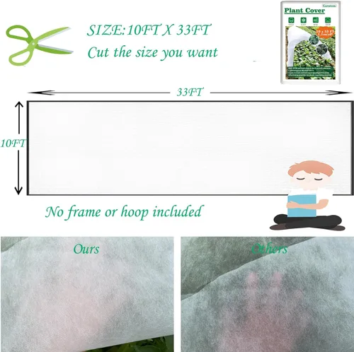 Miniatura 3 de Garutom Cubiertas para Plantas Protección contra Heladas 10 pies x 33 pies 1.1 oz Tela contra Heladas Protección contra Heladas para Plantas, Mantas