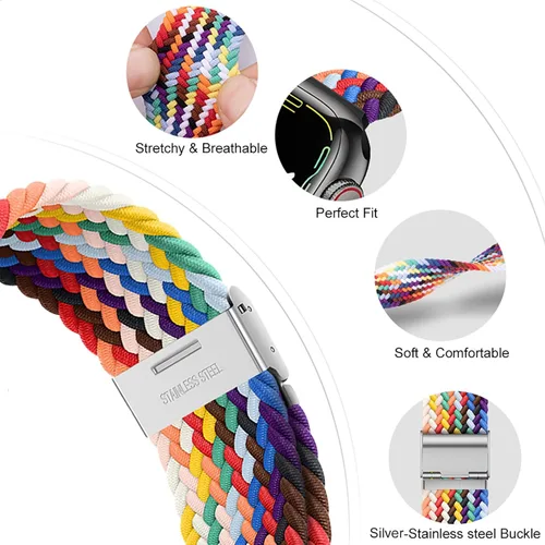 Miniatura 4 de Qimela Correa Compatible con Apple Watch de 1.49/1.57/1.61/1.65/1.73/1.77/1.77/1.93 pulgadas para Mujeres y Hombres, Correa Deportiva Solo Loop