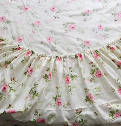 Miniatura 7 de FADFAY Juego de sábanas de cama con estampado floral amarillo, de algodón, tamaño King, suaves, transpirables, estilo Shabby Coquette, con bolsillo