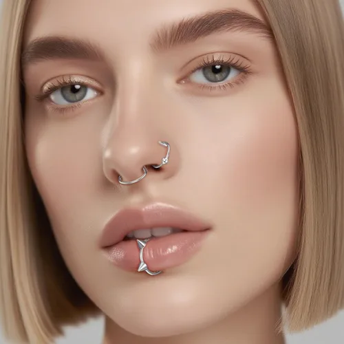 Miniatura 5 de Zolure Piercings Falsos de Labios Dientes de Vampiro Joyería de Piercings Falsos de Labios Aros Falsos de Mordida de Serpiente Joyería de Labios Sin