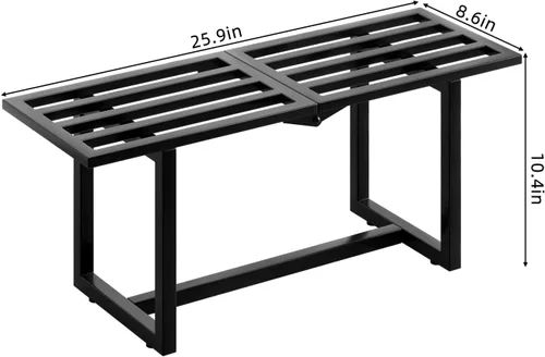 Miniatura 3 de Soporte para plantas para interiores y exteriores, estante plegable de metal para múltiples macetas, banco de listones de mediados de siglo