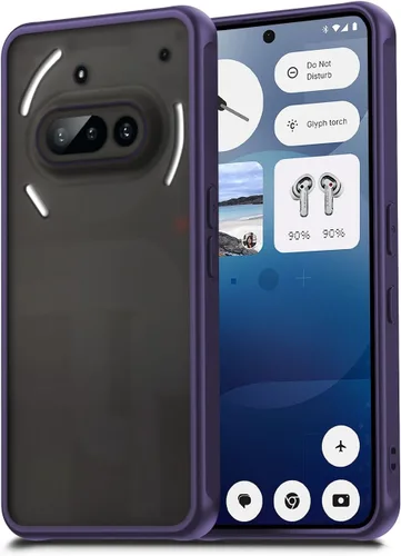 Funda para Nothing Phone (3a), parte trasera de policarbonato duro mate translúcido y funda protectora de TPU suave con protección a prueba de