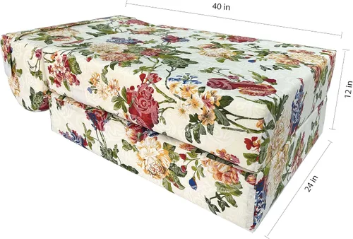 Miniatura 6 de D&D Futon Furniture Cama plegable de espuma, sofá cama portátil de estudio para invitados (rosas grandes, 70 x 24 x 6)