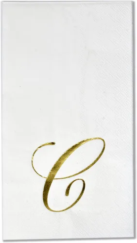 Miniatura 20 de Gift Boutique 100 Servilletas Doradas con Monograma para Invitados Letra B Paquete de Papel Desechable Elegante de Lámina Dorada Metálica Servilleta