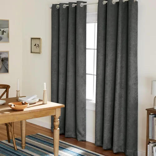 Miniatura 17 de TOWN & COUNTRY EVERYDAY - Cortinas de satén texturizado pesado sólido con lustre para interior, opacidad que oscurece la habitación, con ojales