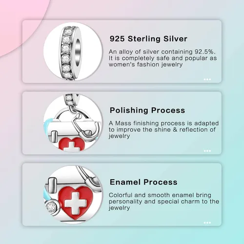Miniatura 81 de LUXILLA Abalorio de plata de ley 925 para madre, hija, abuela, para familia, amor, madre, hija, abuela, para pulseras, collares, dijes, abalorios